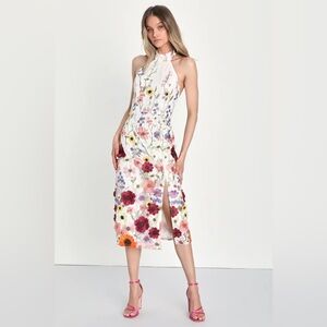 3d Floral embroidered dress, Taylor swift Grammys 2020 style dress, lulus, large